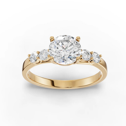 1 Carat Center Round Cut Moissanite Diamond Engagement Ring