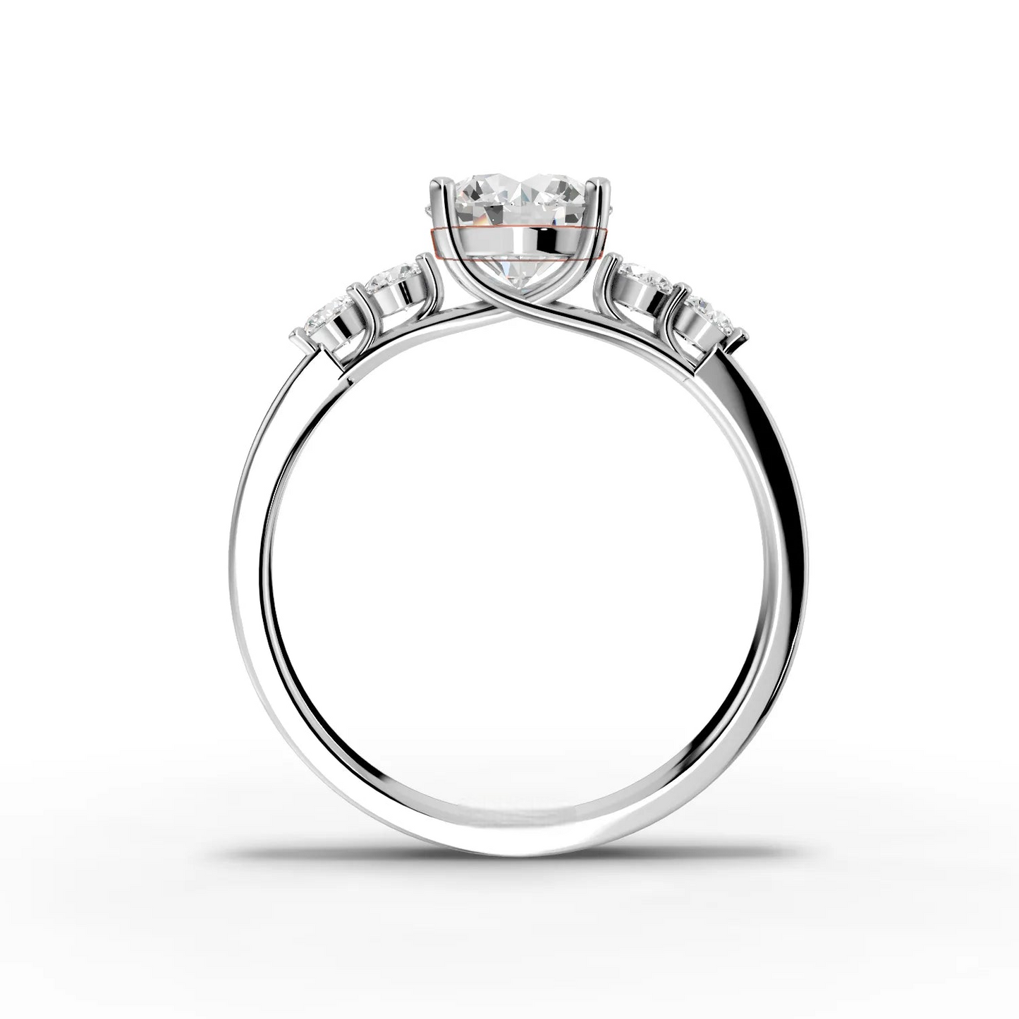 1 Carat Center Round Cut Moissanite Diamond Engagement Ring
