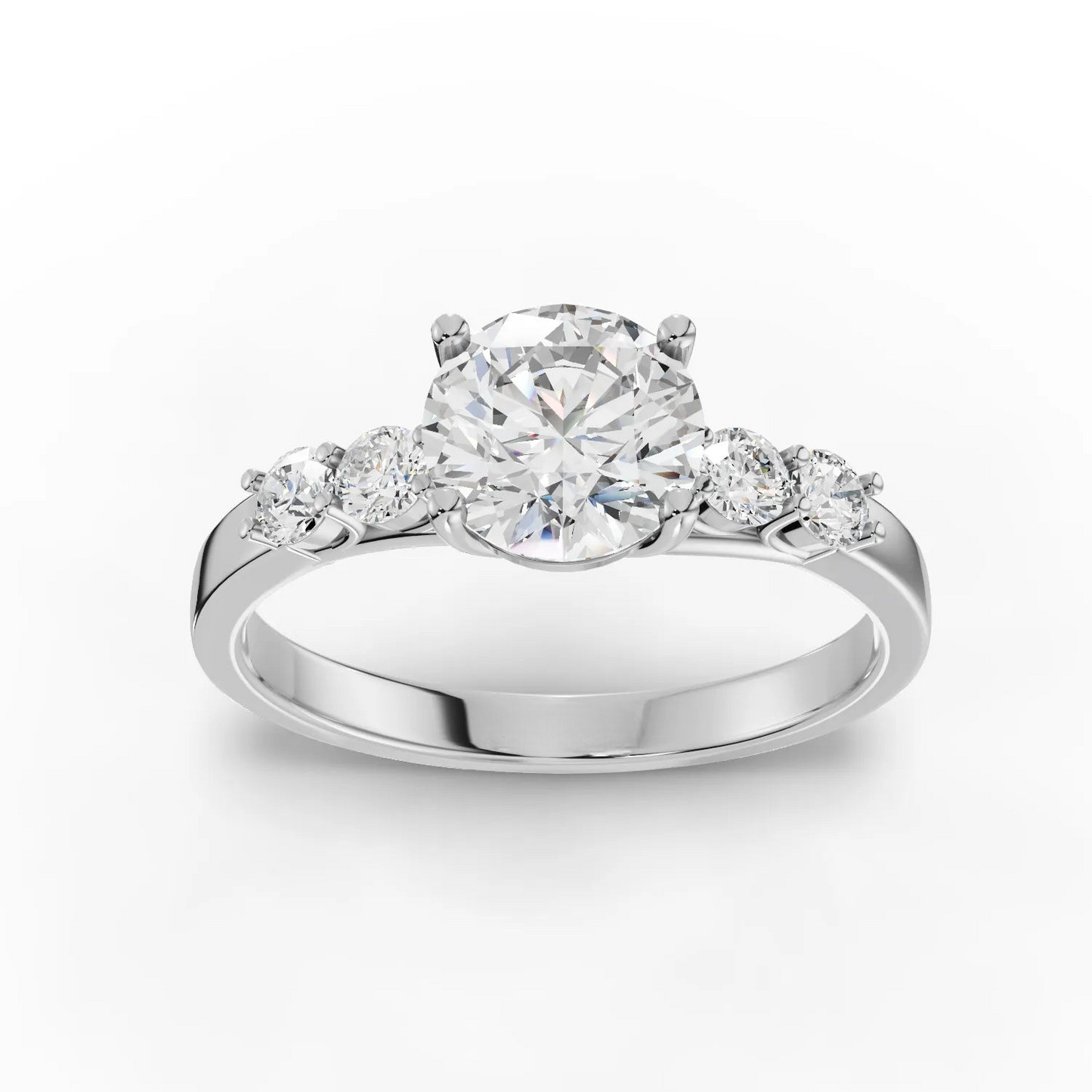 1 Carat Center Round Cut Moissanite Diamond Engagement Ring