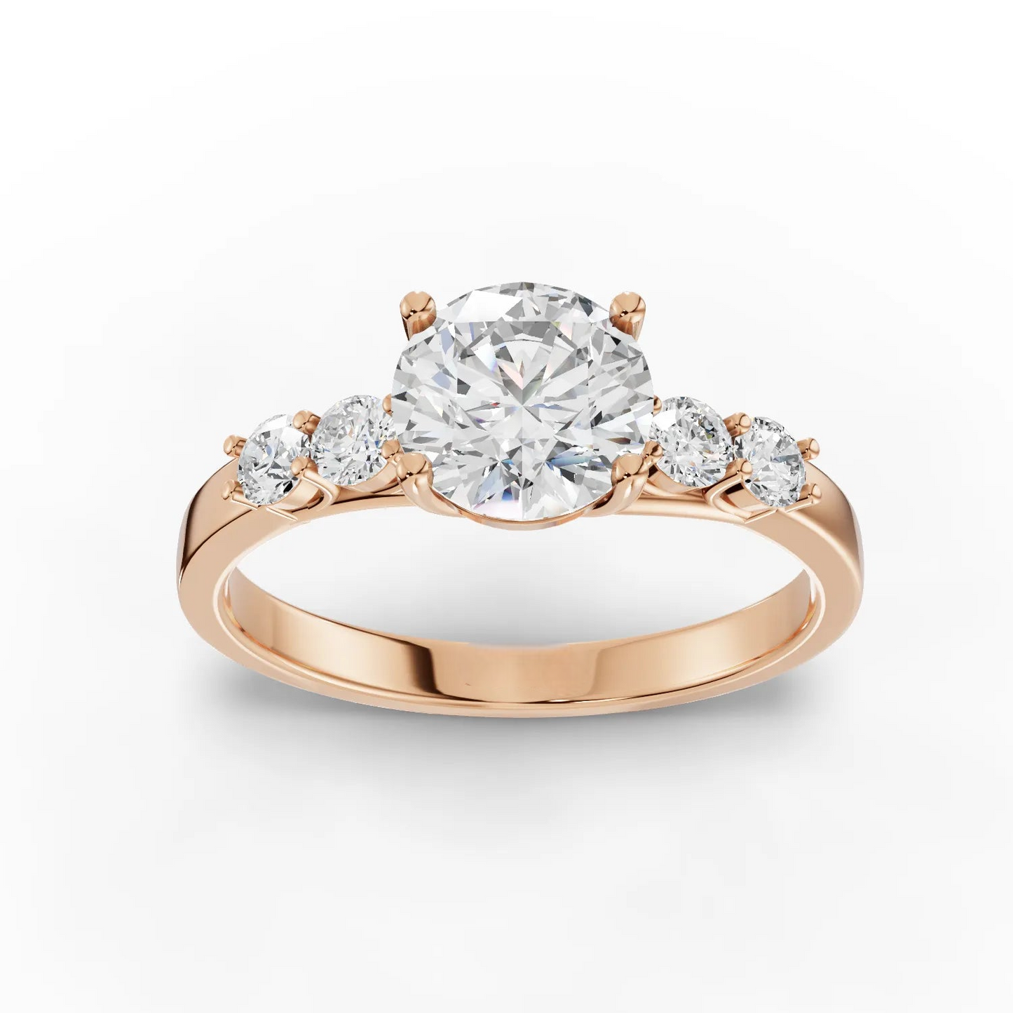 1 Carat Center Round Cut Moissanite Diamond Engagement Ring