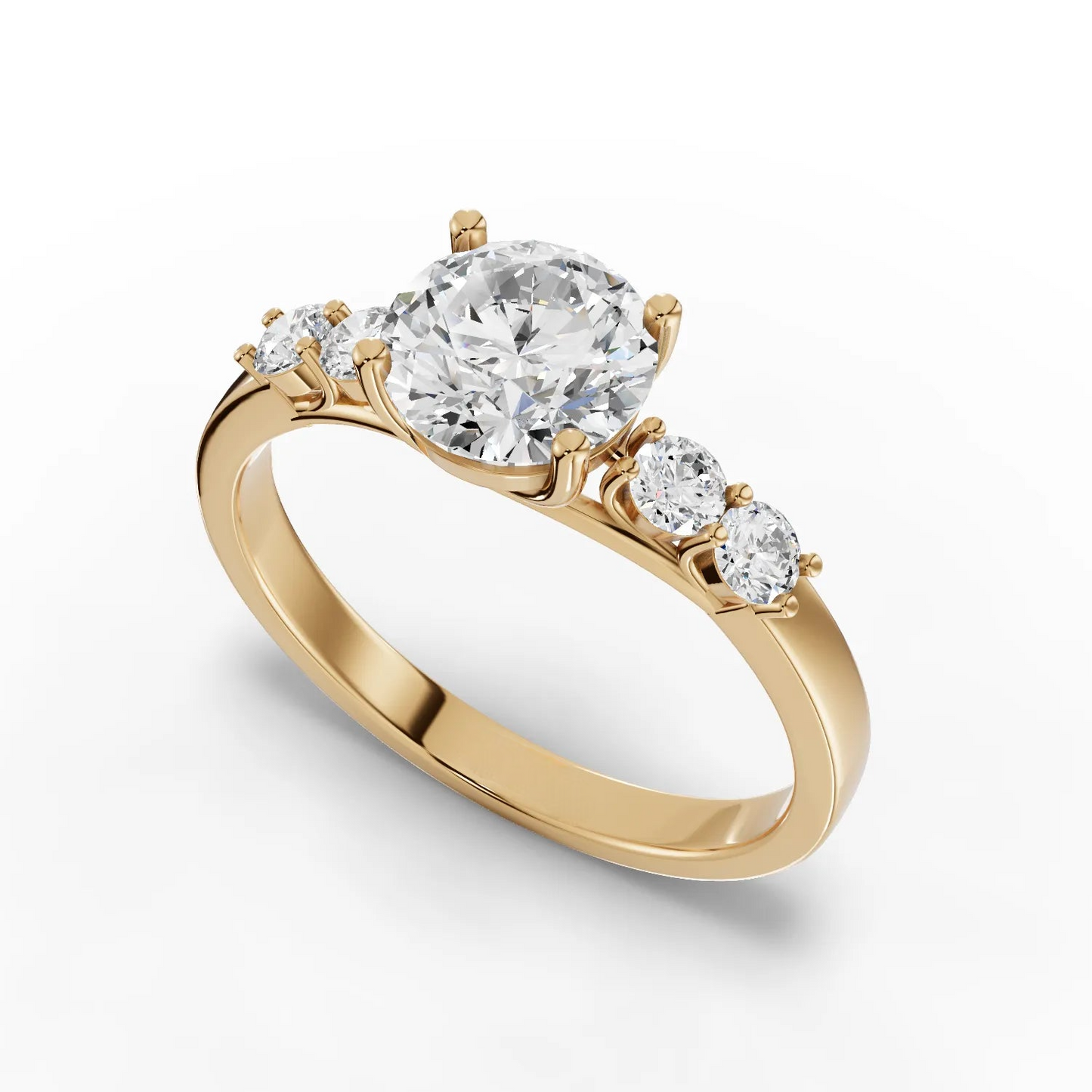 1 Carat Center Round Cut Moissanite Diamond Engagement Ring