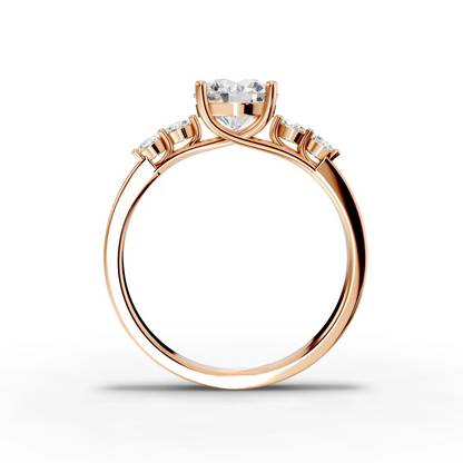 1 Carat Center Round Cut Moissanite Diamond Engagement Ring