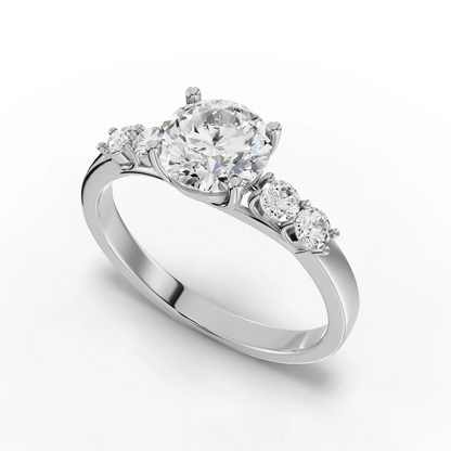 1 Carat Center Round Cut Moissanite Diamond Engagement Ring