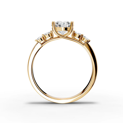1 Carat Center Round Cut Moissanite Diamond Engagement Ring