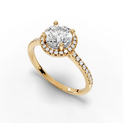 1 Carat Center Round Cut Moissanite Diamond Engagement Ring