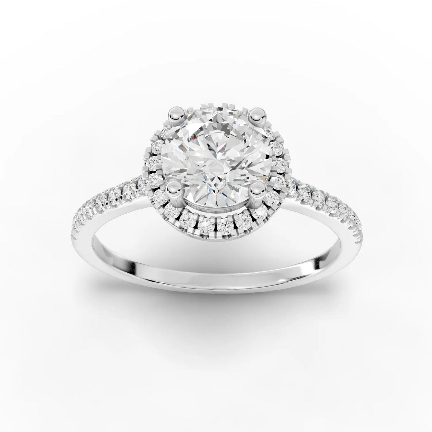1 Carat Center Round Cut Moissanite Diamond Engagement Ring