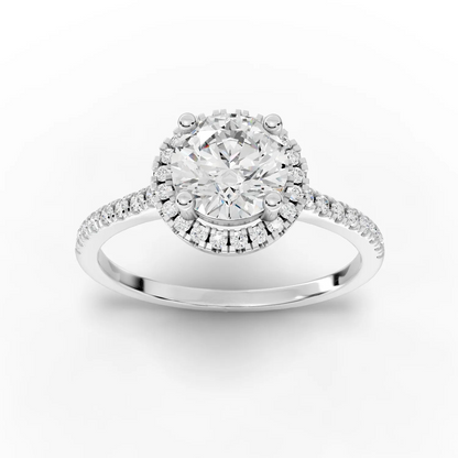 1 Carat Center Round Cut Moissanite Diamond Engagement Ring