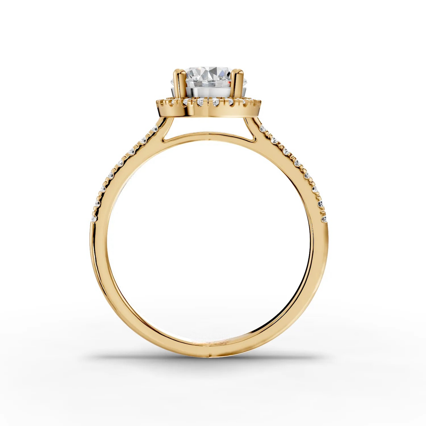 1 Carat Center Round Cut Moissanite Diamond Engagement Ring
