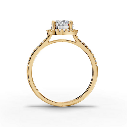 1 Carat Center Round Cut Moissanite Diamond Engagement Ring