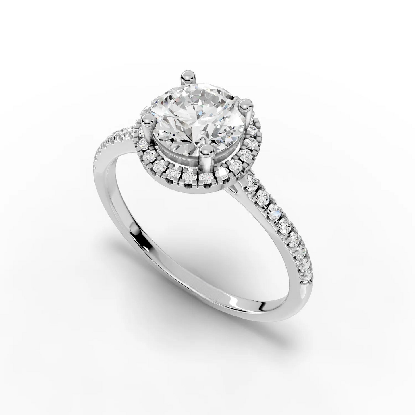 1 Carat Center Round Cut Moissanite Diamond Engagement Ring