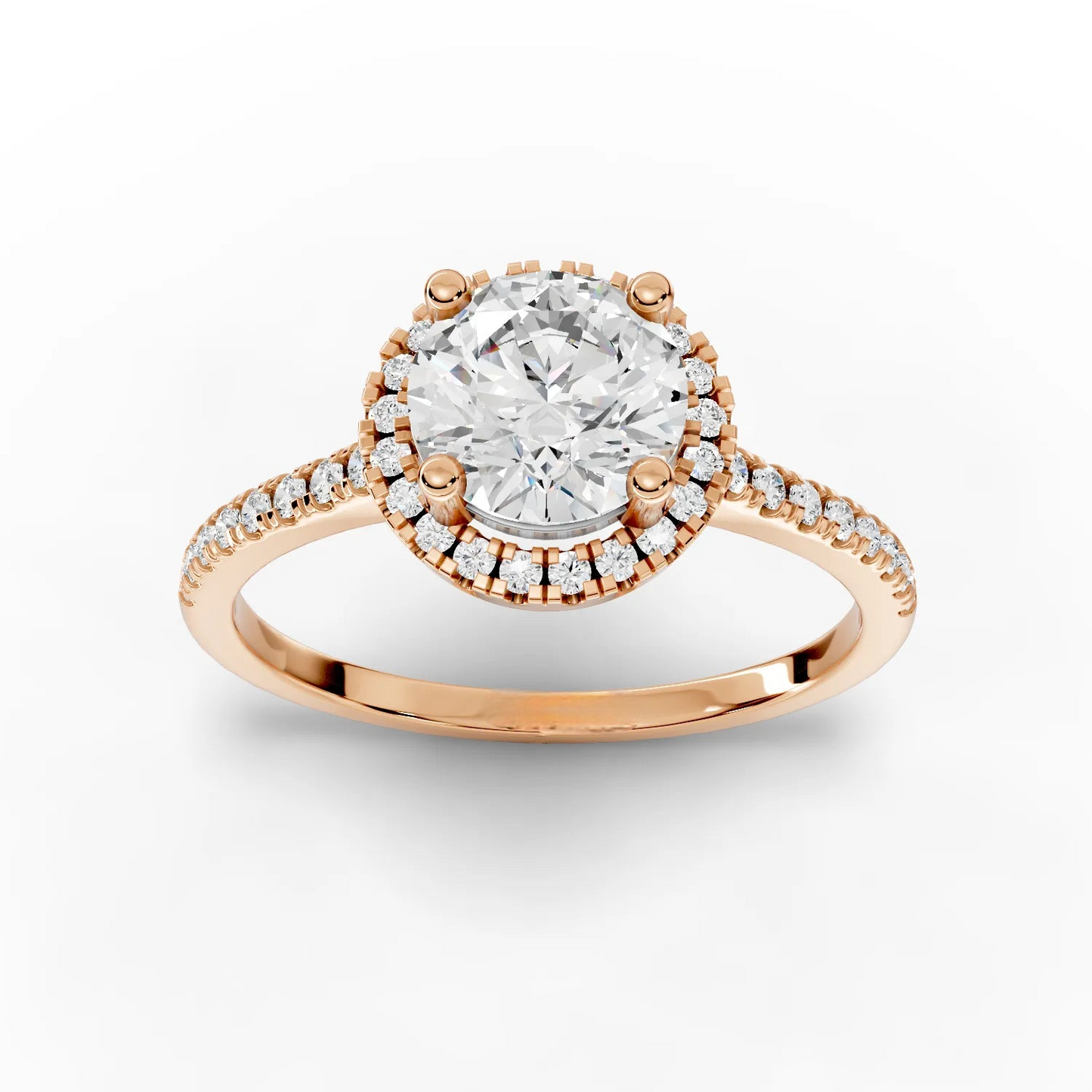 1 Carat Center Round Cut Moissanite Diamond Engagement Ring