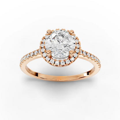 1 Carat Center Round Cut Moissanite Diamond Engagement Ring