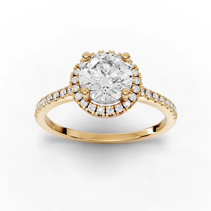 1 Carat Center Round Cut Moissanite Diamond Engagement Ring