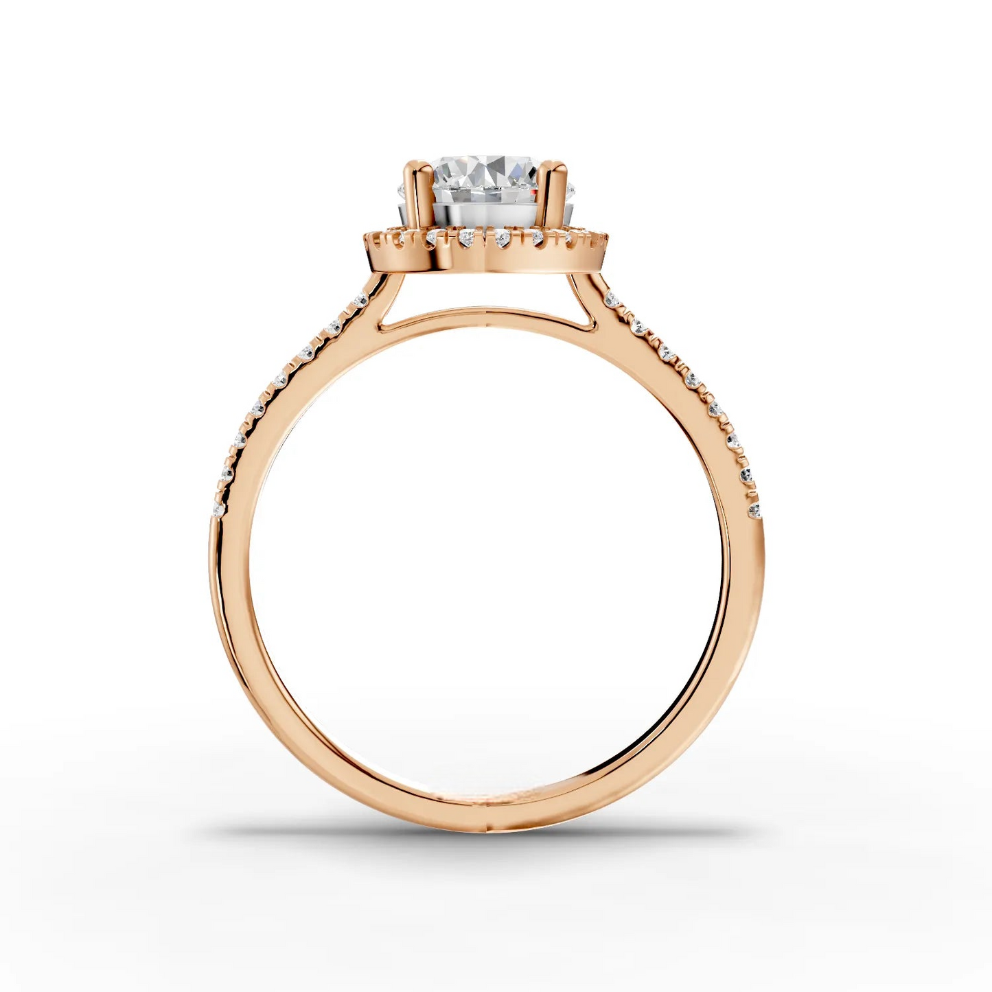 1 Carat Center Round Cut Moissanite Diamond Engagement Ring