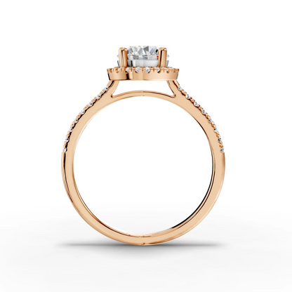 1 Carat Center Round Cut Moissanite Diamond Engagement Ring