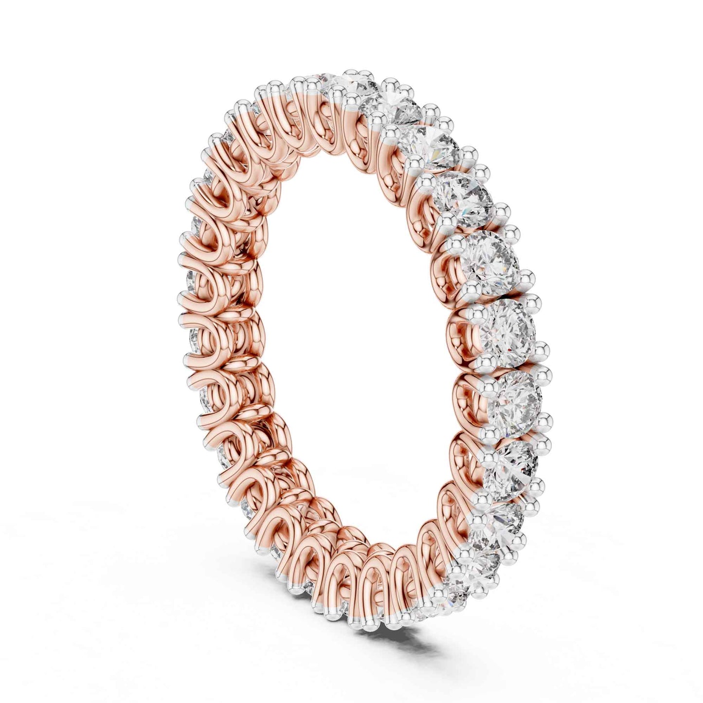 Full Eternity Lab Created Diamond Ring with Round Brilliant Stones