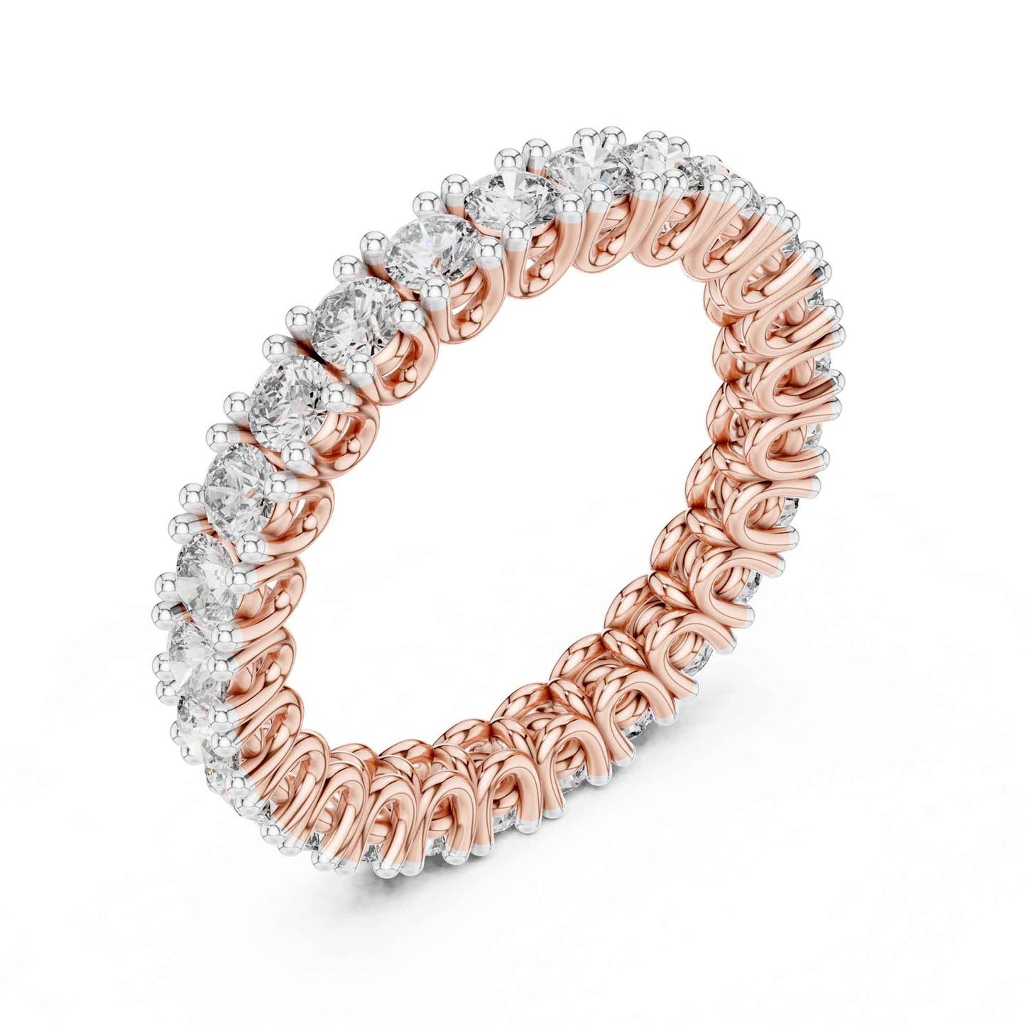Full Eternity Lab Created Diamond Ring with Round Brilliant Stones