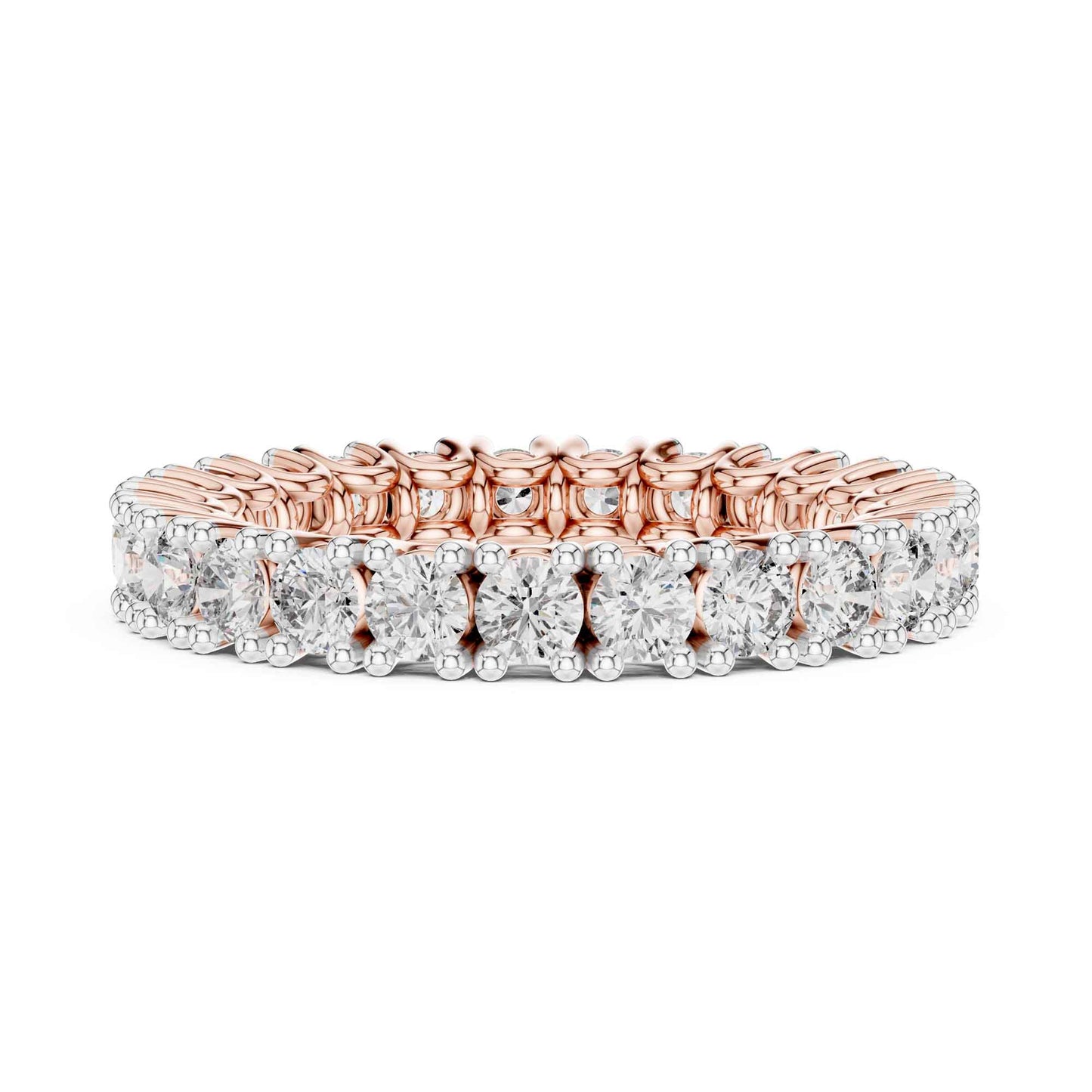 Full Eternity Lab Created Diamond Ring with Round Brilliant Stones