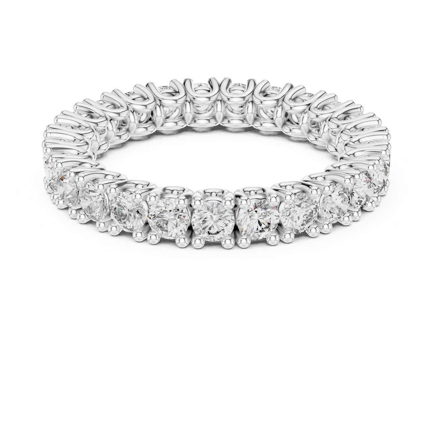 Full Eternity Lab Created Diamond Ring with Round Brilliant Stones