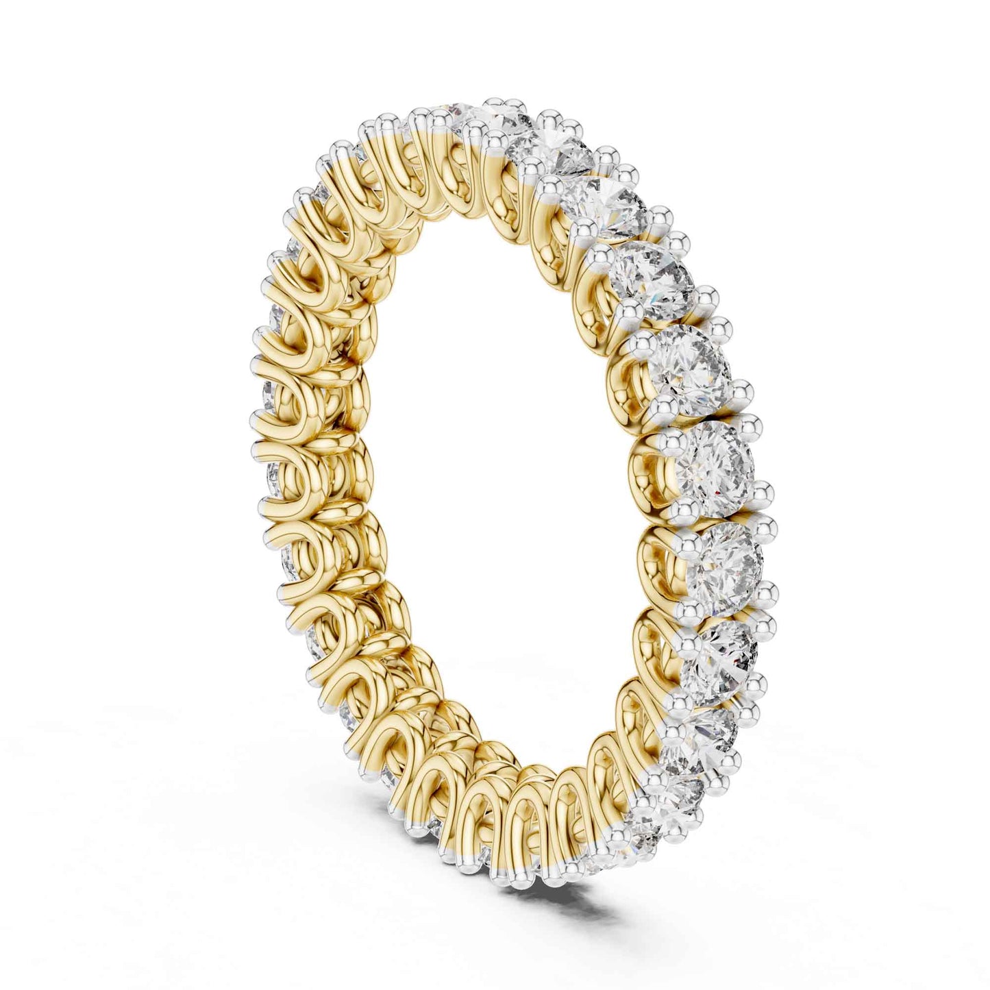 Full Eternity Lab Created Diamond Ring with Round Brilliant Stones
