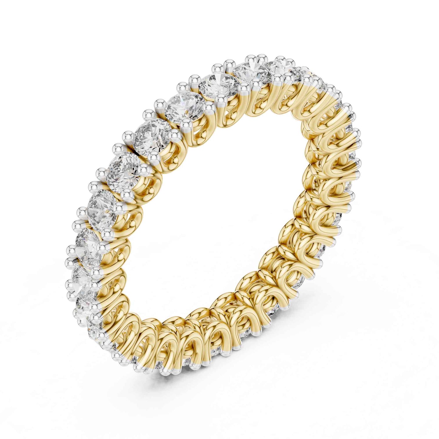 Full Eternity Lab Created Diamond Ring with Round Brilliant Stones