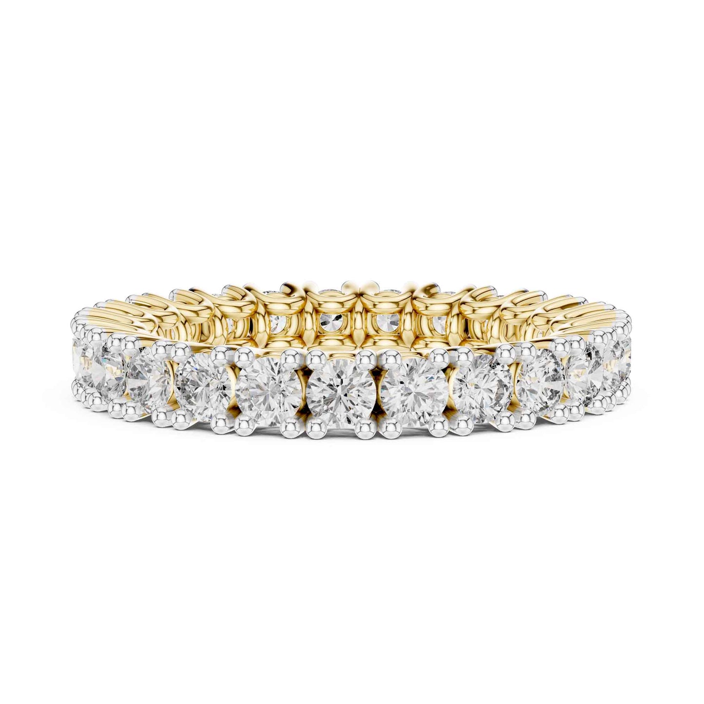 Full Eternity Lab Created Diamond Ring with Round Brilliant Stones