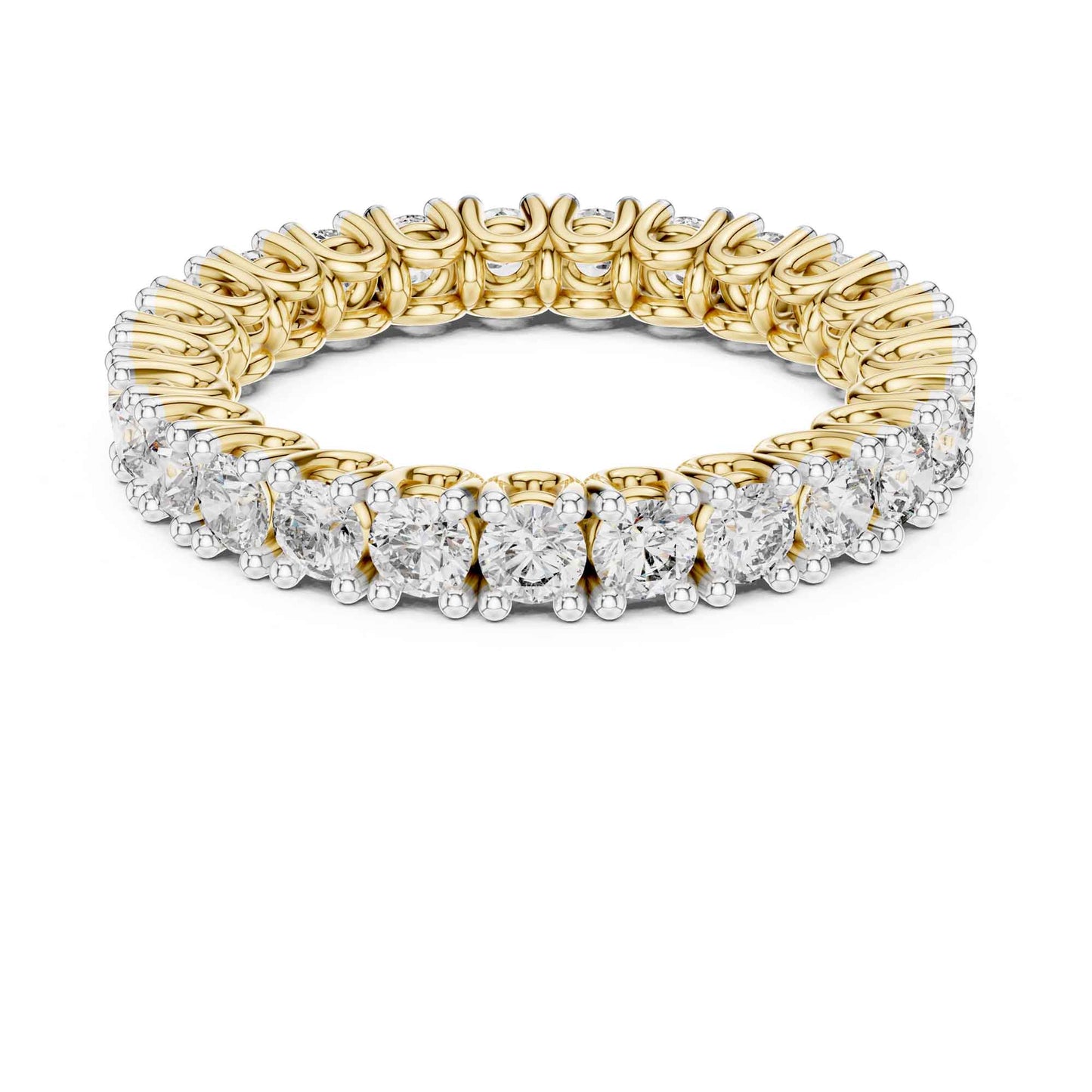 Full Eternity Lab Created Diamond Ring with Round Brilliant Stones