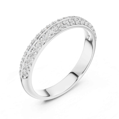 Statement Diamond Wedding Band with Two Rows