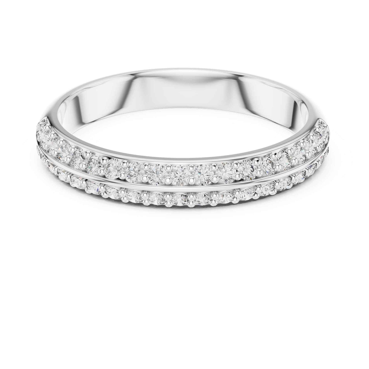 Statement Diamond Wedding Band with Two Rows