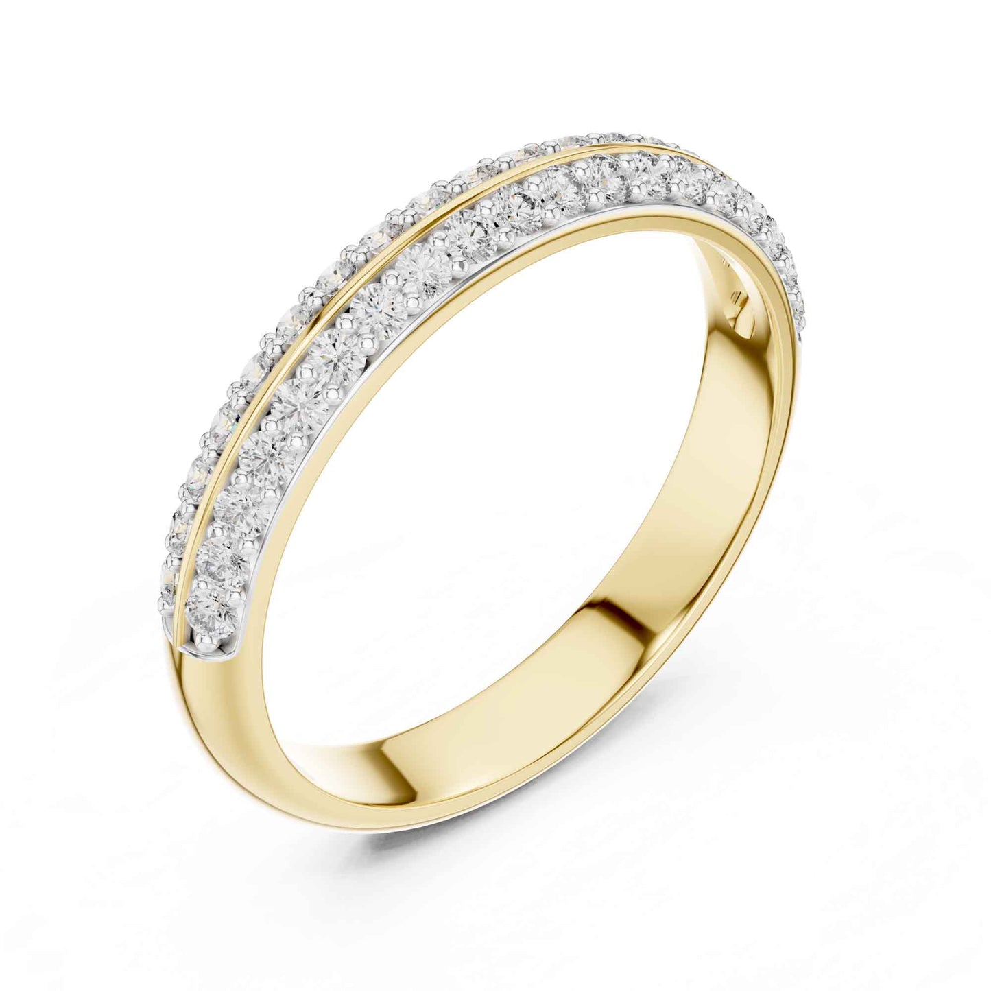 Statement Diamond Wedding Band with Two Rows