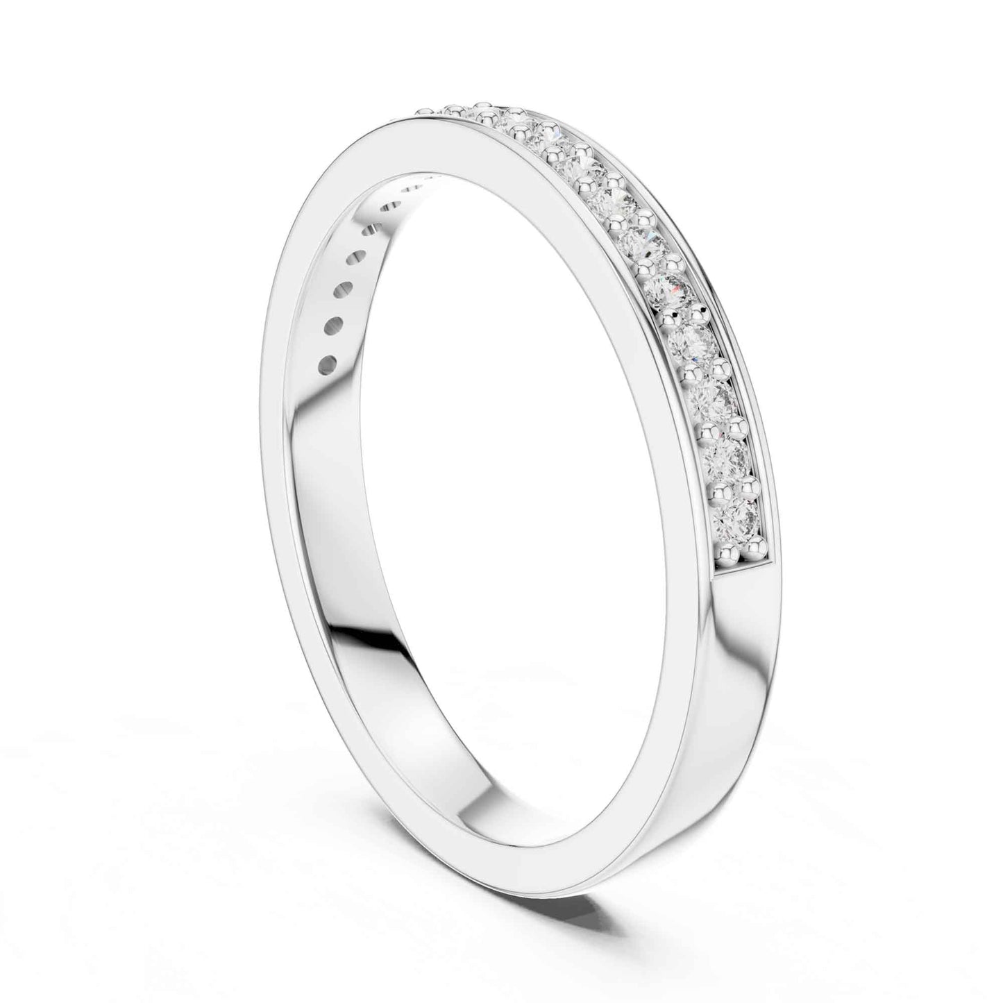 Simple Lab Created Diamond Band with Channel Stones