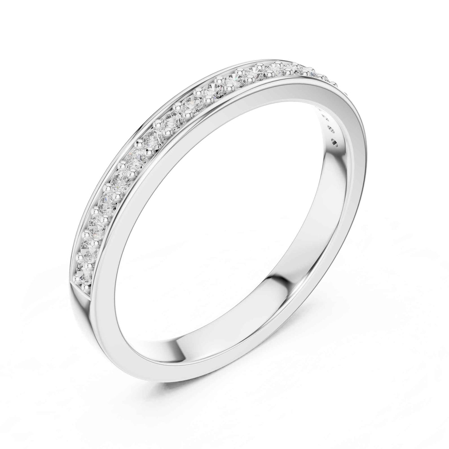 Simple Lab Created Diamond Band with Channel Stones