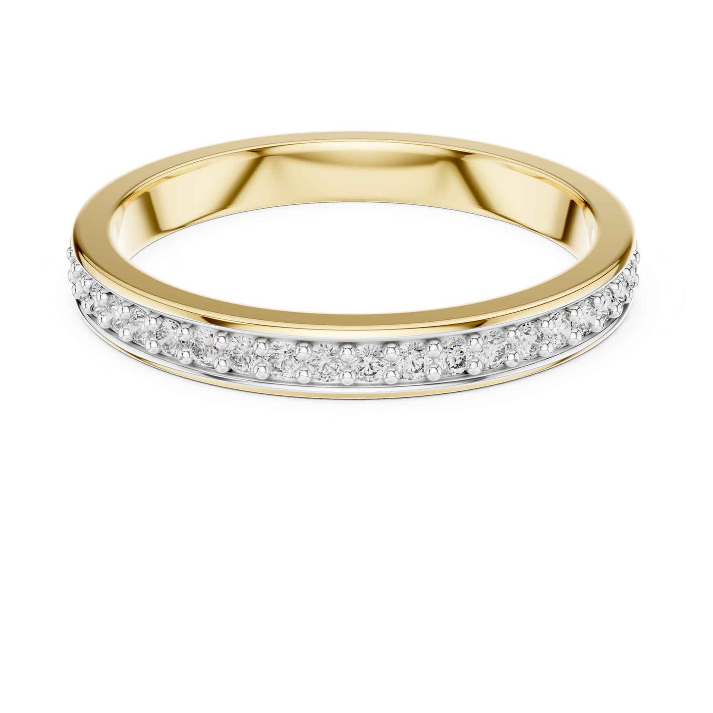 Simple Lab Created Diamond Band with Channel Stones