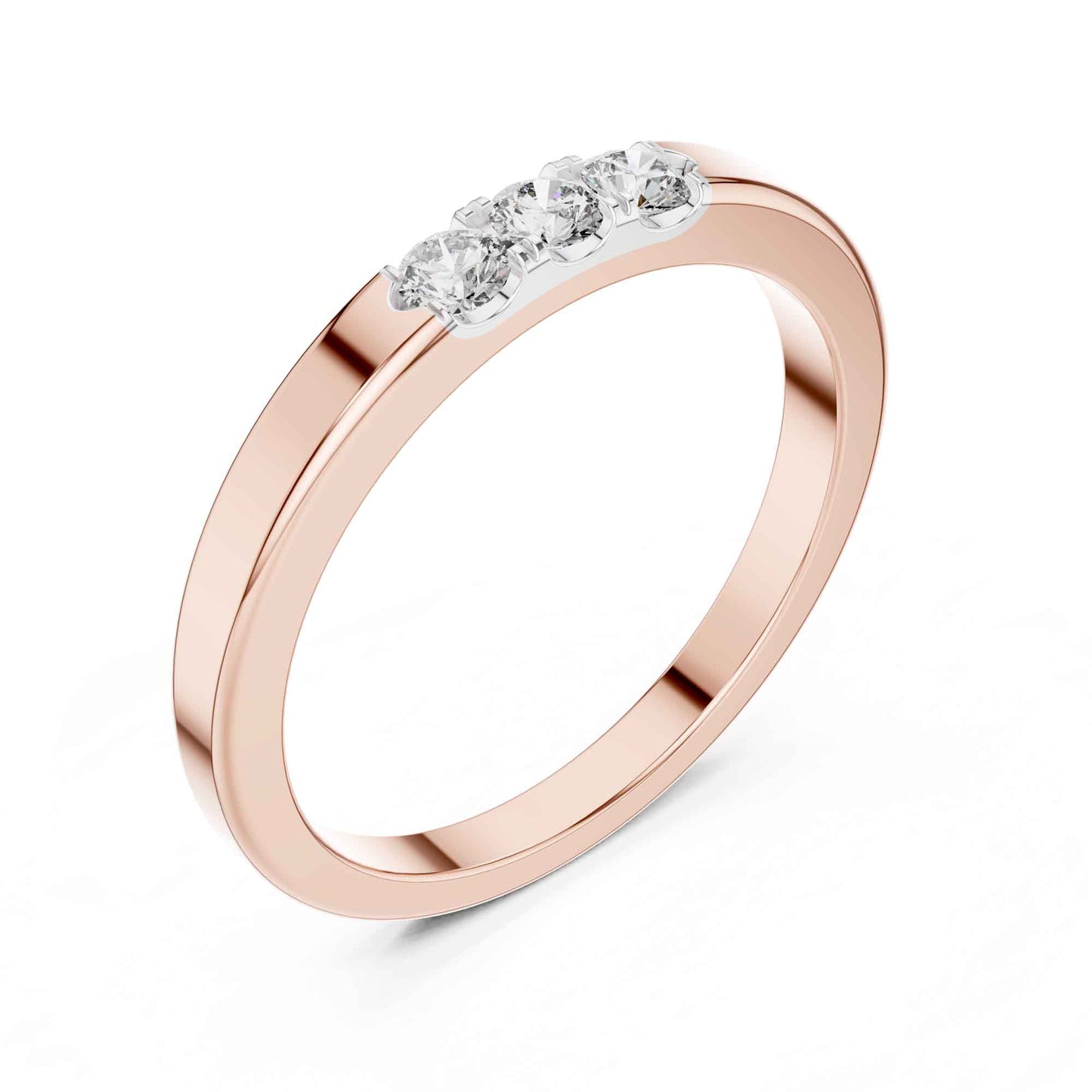 Premium Three Stone Lab Grown Diamond Band