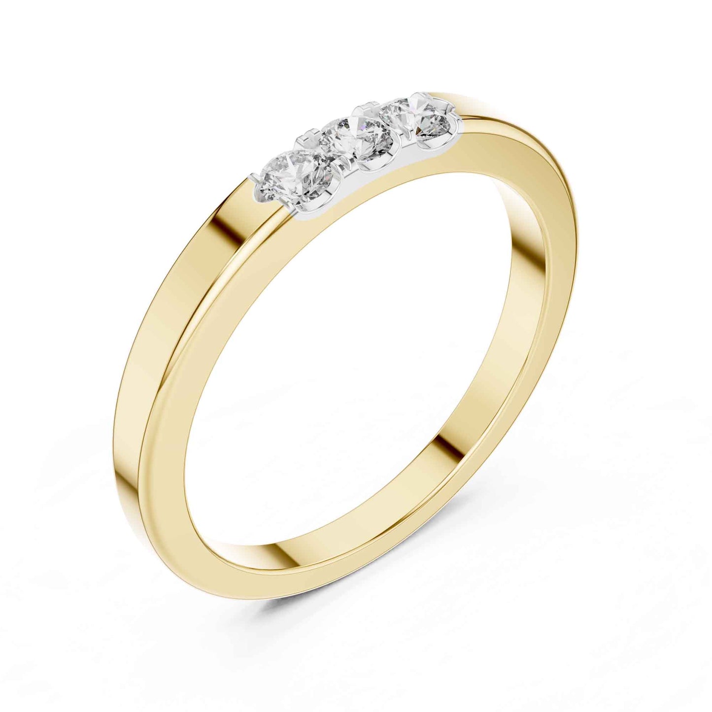 Premium Three Stone Lab Grown Diamond Band