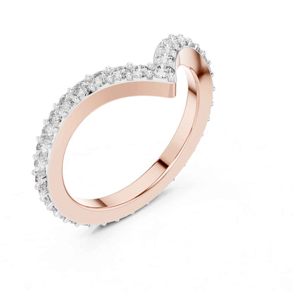 V-Shaped Lab Grown Diamond Chevron Wedding Band
