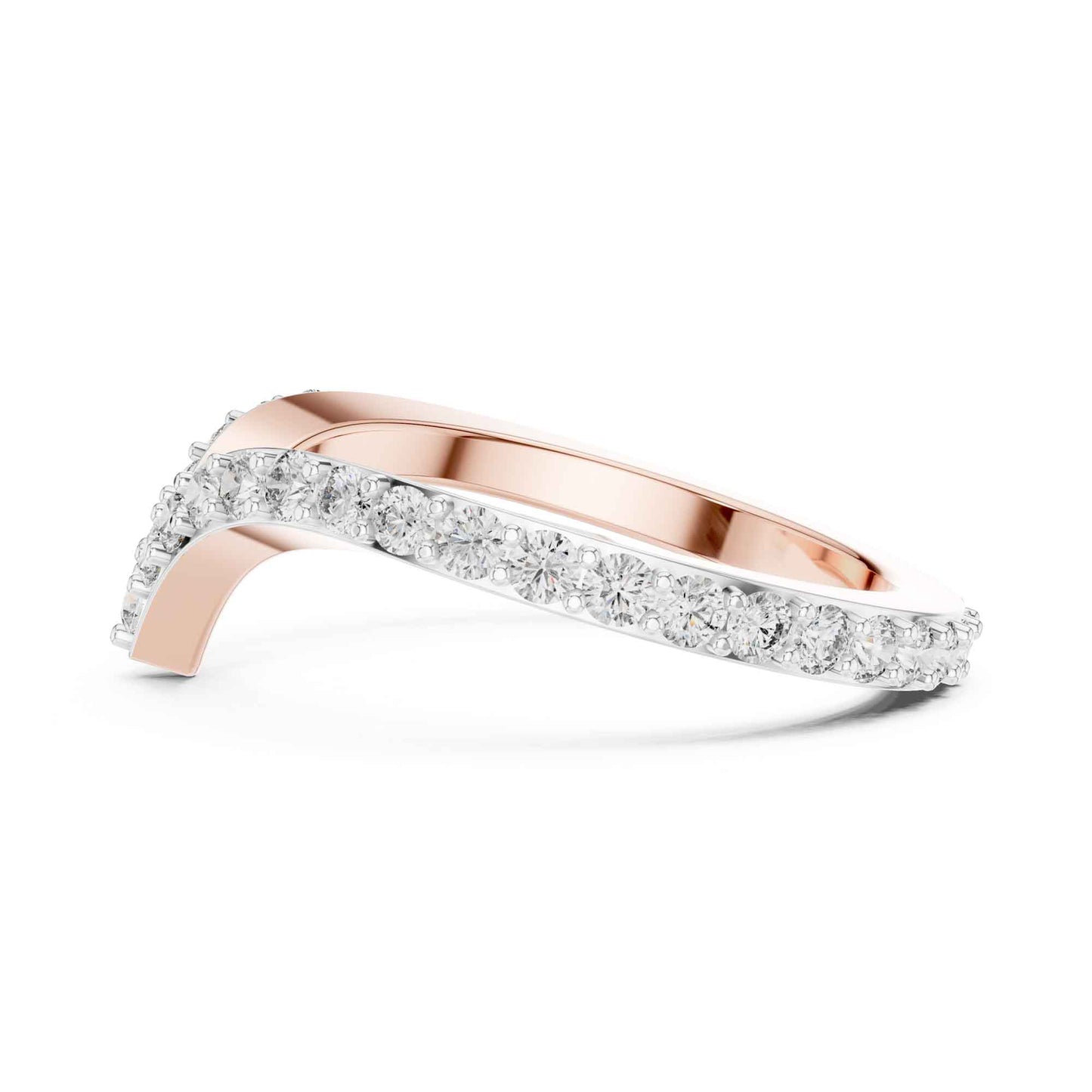 V-Shaped Lab Grown Diamond Chevron Wedding Band