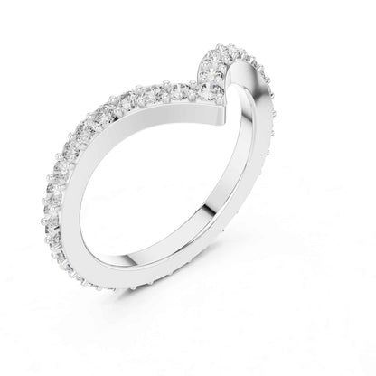 V-Shaped Lab Grown Diamond Chevron Wedding Band