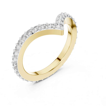 V-Shaped Lab Grown Diamond Chevron Wedding Band