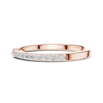 Open Band Lab Grown Diamond Ring with Pave Set Ends