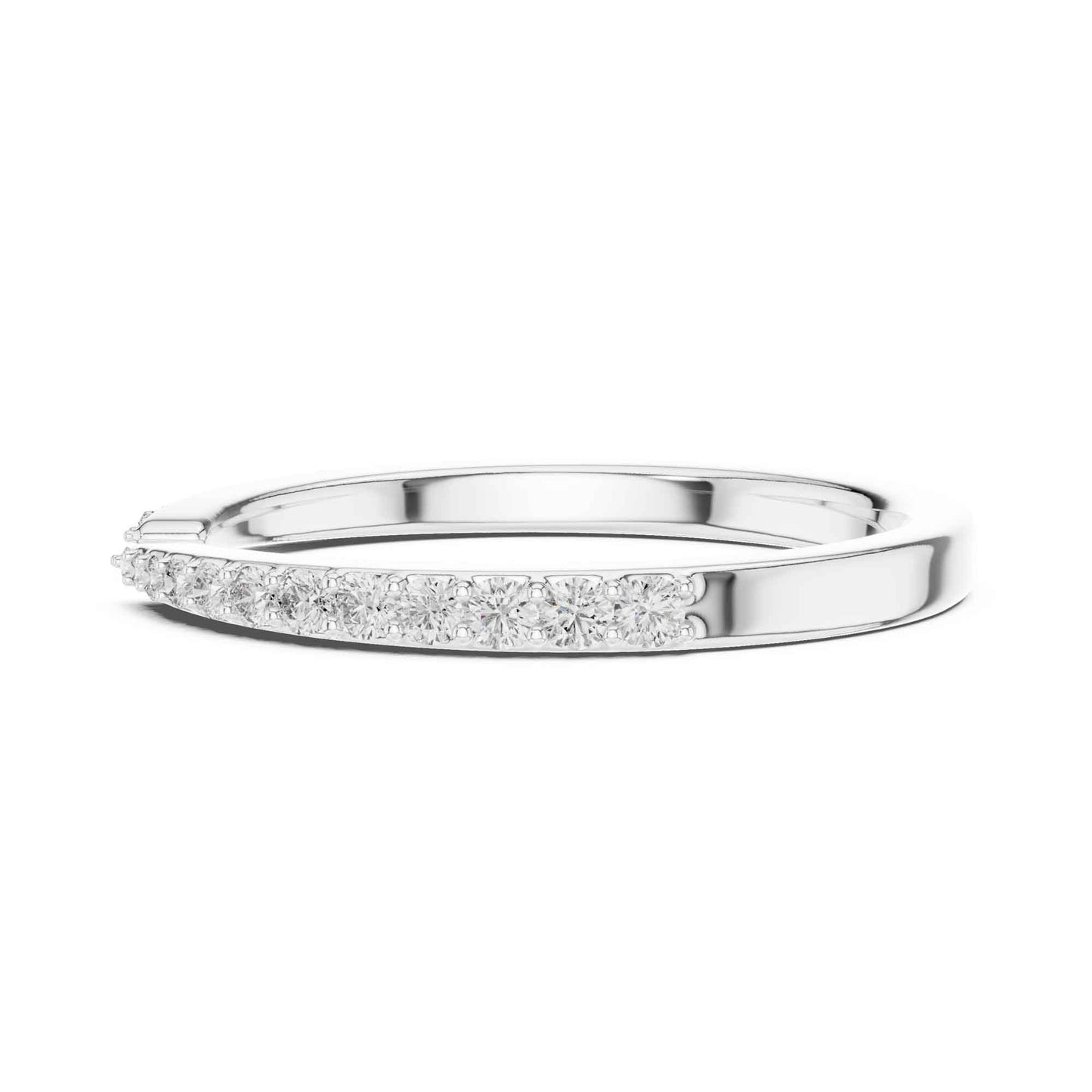Open Band Lab Grown Diamond Ring with Pave Set Ends