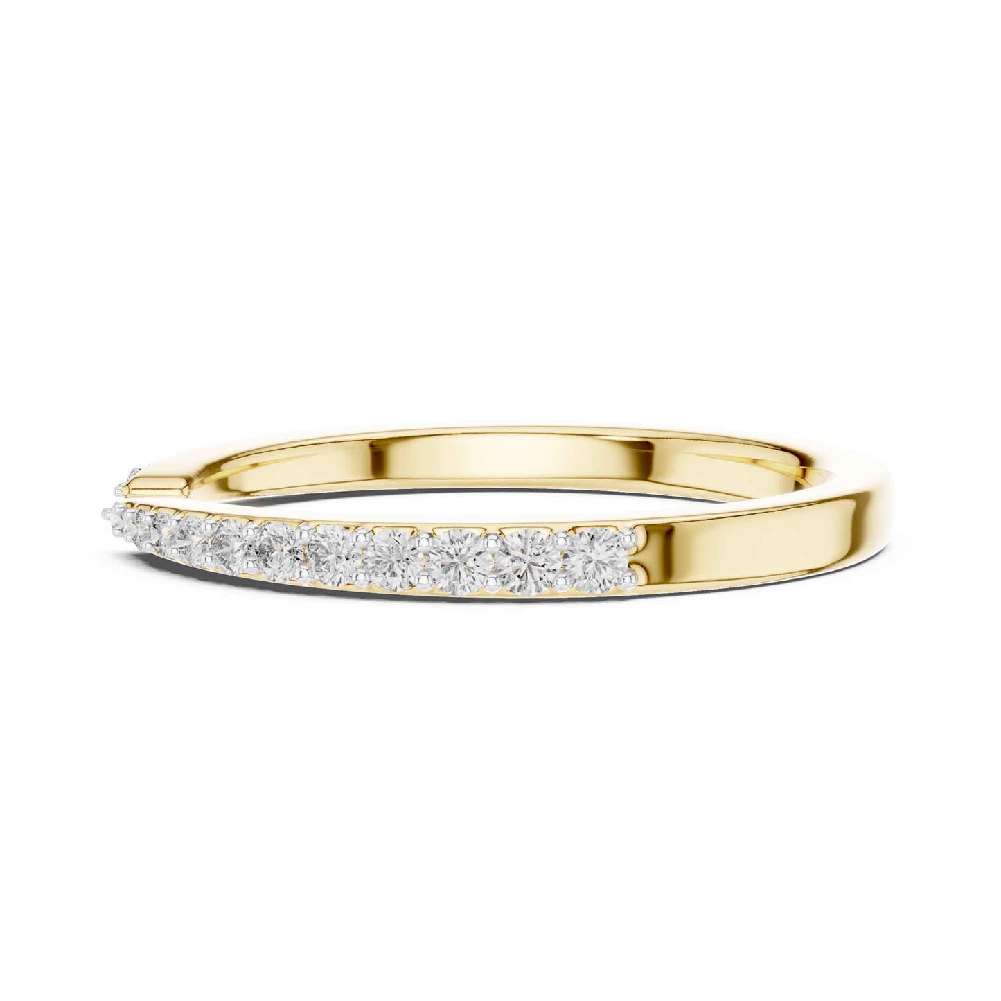 Open Band Lab Grown Diamond Ring with Pave Set Ends
