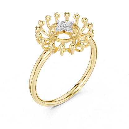 Unique Halo Style Lab Grown Diamond Ring with Starburst Detailing
