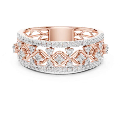 Wide Lattice Lab Grown Diamond Pavé Statement Ring