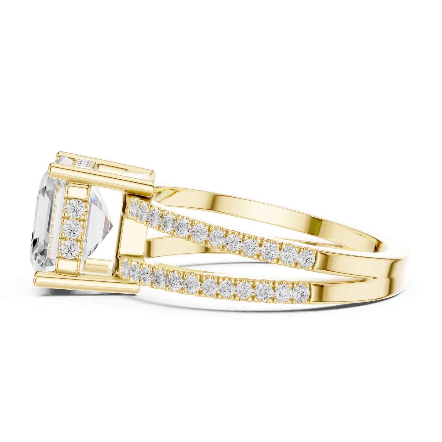 3 Carat Asscher Cut Lab Grown Diamond Solitaire Engagement Ring