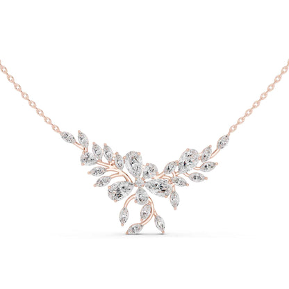 Marquise & Pear Lab Grown Diamond Floral Vine Chain & Pendant