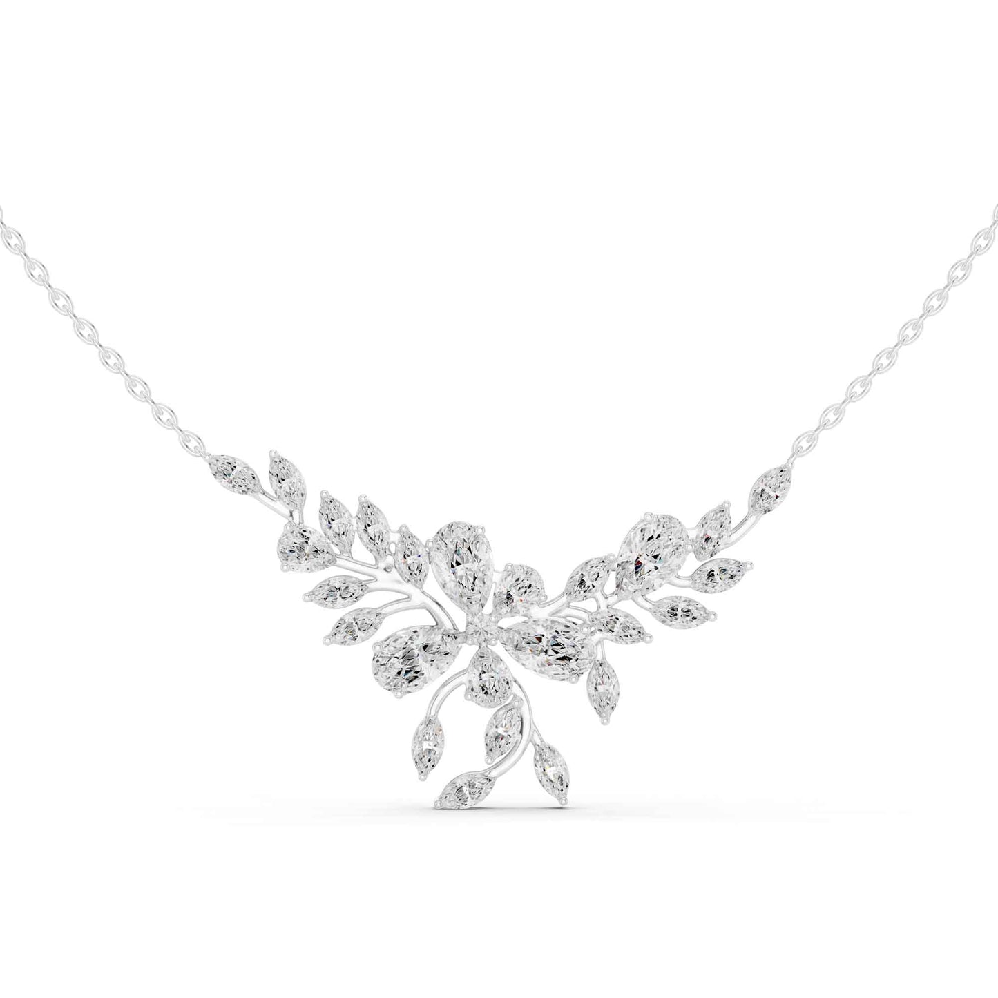Marquise & Pear Lab Grown Diamond Floral Vine Chain & Pendant