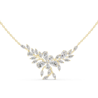 Marquise & Pear Lab Grown Diamond Floral Vine Chain & Pendant