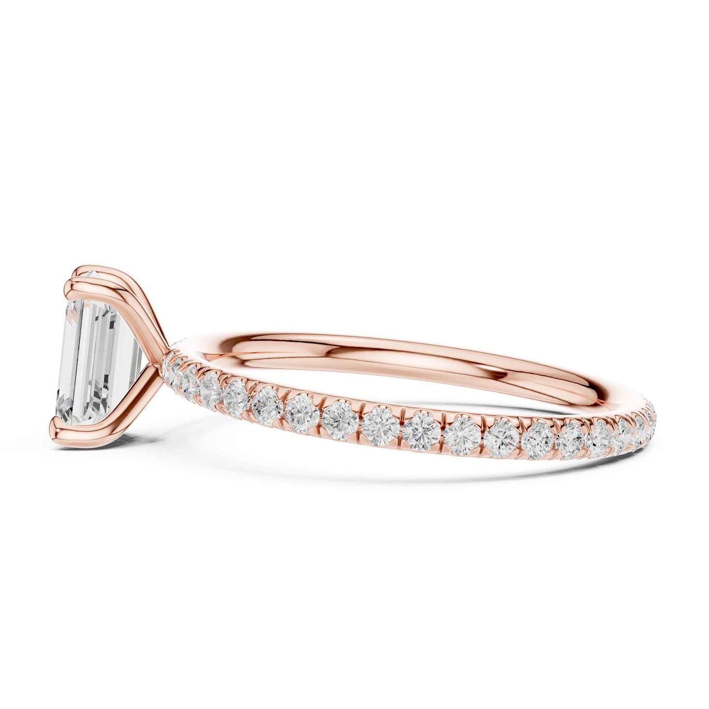 1 Carat Emerald Cut Lab Grown Diamond Engagement Ring
