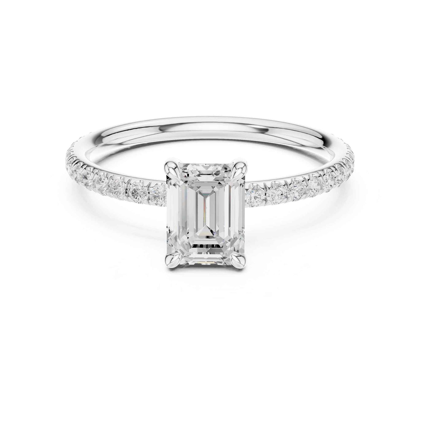 1 Carat Emerald Cut Lab Grown Diamond Engagement Ring